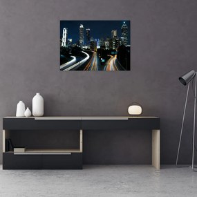 Obraz na szkle - nocna metropolia (70x50 cm)