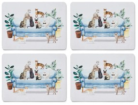 Zestaw 4 korkowych mat stołowych 21.5x29 cm Cooksmart ® Curious Cats