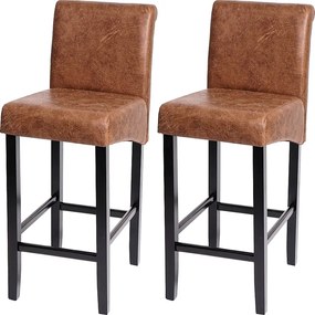 Stołek barowy MCW-C33 (zestaw 2 szt.),  imitacja zamszu, ciemne nogi, tkanina/tekstylia