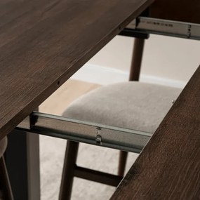 Stół Okrągły Rozkładany HARRY 102-142 cm Orzech/Czarny Loft