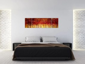 Obraz - Malowanie lasu liściastego (170x50 cm)