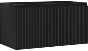 Mexen Rivel szafka łazienkowa podumywalkowa 90 cm, 1 szuflada, ryflowana , czarna mat - 91A20-09047-1-BF71