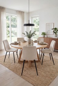 Kremowe welurowe krzesło nowoczesne - Selvaro