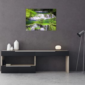 Obraz - Wodospady Huay Mae Khamin, Kanchanaburi, Tajlandia (70x50 cm)