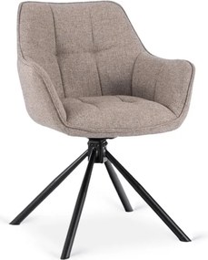 Zestaw Stół Rozkładany VERONA 160-240 cm Czarny Marmur/Czarny i 4 Krzesła PEONY 2 Cappuccino