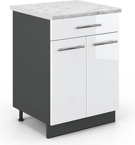Szafka dolna do kuchni biały wysoki połysk 60x60x82 fame-line