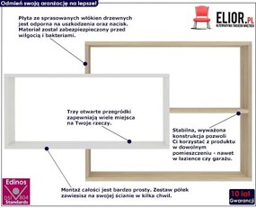 Zestaw brązowo-białych półek ściennych - Acker