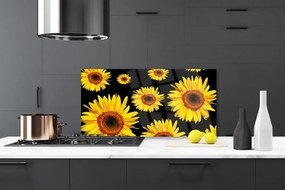Panel Szklany do Kuchni Słoneczniki w Pełnym Słońcu