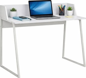 Białe metalowe biurko z podwyższonym rantem K4-L18