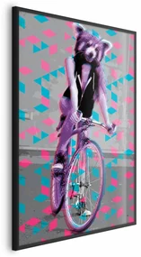 Plakat Szop na rowerze 21x30 cm z ramą czarną bez marginesu ARTGEIST B