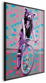Plakat Szop na rowerze 29,7x42 cm z ramą czarną bez marginesu ARTGEIST B