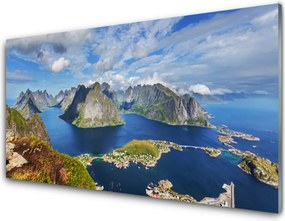 Panel Szklany do Kuchni Fiordy W Lazurowym Blasku