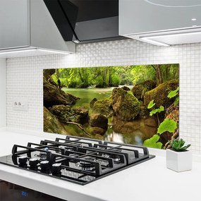 Panel Szklany do Kuchni Skała Nad Cichym Jeziorem