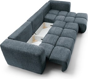 Masseno Narożnik ARTE z funkcją spania i pojemnikiem na pościel Narozniki L, Rozkładana sofa - Granatowy, BELLO 30