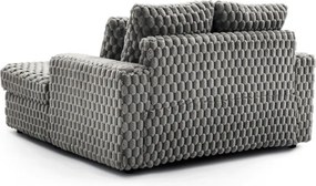 Fotel Wypoczynkowy Sofa KOBEL Szary Pluszowy Nowoczesny