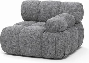 Moduł boczny do systemu modułowego, tkanina bukla Abriamo, Ciemnoszary, Prawy, Selia