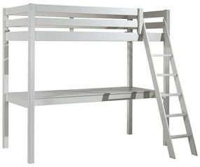 Białe podwyższone łóżko dziecięce z litego drewna sosnowego 140x200 cm PINO – Vipack