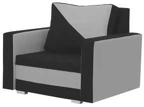 Fotel rozkładany z funkcją spania ASTO1 Czarny/Srebrny