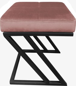 Pufa ZETA tkanina Welur loft ławka podnóżek metal : Kolor Stelaża - Czarny , Kolor tkaniny - VELVET - MG58, Typ tkaniny - Velvet