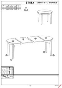 Stół SORBUS 100(200)x100 dąb miodowy/grafitowy rozkładany HALMAR