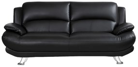 Kanapa 3-osobowa z ekoskóry MUSKO - Czarny
