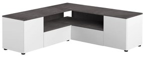Biało-szara szafka pod TV w dekorze betonu 130x46 cm Angle – TemaHome