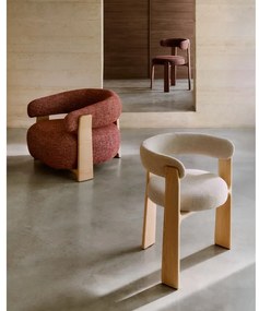Fotel z tkaniny szenilowej w kolorze terakoty Granite – Kave Home