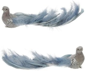 Niebieski paw z klipsem, 25 x 8 x 6 cm, komplet 4 szt.