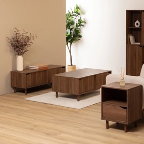 Szafka pod telewizor SLIDY, kolor ciemnego drewna, 120 x 40 x 42 cm