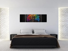 Obraz – Drzewo pełne kolorowych serc (170x50 cm)