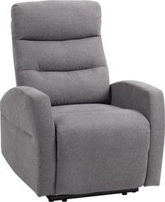 HOMCOM Regulowany Fotel Relaksacyjny z Podnóżkiem, Nowoczesny Tapicerowany Fotel, Ciemnoszary