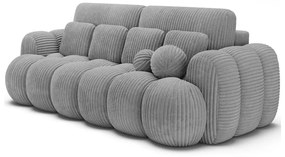 Szara sztruksowa rozkładana sofa 256 cm Cotonn – ELTAP