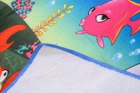 Ponczo dziecięce MORSKIE RYBKI niebieskie 60 x 90 cm Rozmiar: 60 x 90 cm