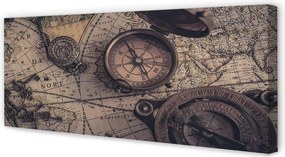 Obraz canvas na ścianę Kompas na Starej Mapie