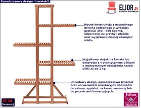 Regał Na Kwiaty Z Drewna Cedrowego K5-E53
