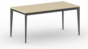 Stół konferencyjny do biura PRIMO ACTION, 160x80 cm, czarna podstawa, brzoza