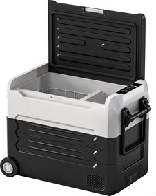 Outsunny Lodówka kompresorowa 50L -20℃ do 20℃ z aplikacją, LED, ochroną baterii i składanym uchwytem | Aosom PL