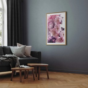 Plakat Wachlarz kwiatów 40x60 cm z ramą złotą z marginesem ARTGEIST B