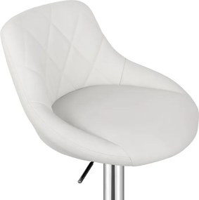 MIADOMODO Stołek barowy 2 szt, bez podłokietnika, biały