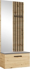 Masseno Garderoba MODULO 80,6/204/40 cm do Przedpokoju Nowoczesna Dąb Artisan