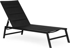 Leżak ogrodowy z regulowanym oparciem Talvio, kolor czarny
