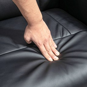 HOMCOM Fotel Relaksacyjny z Podnóżkiem Obrotowy Skóra Ekologiczna Czarny | Aosom PL