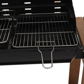 Grill ogrodowy z drewnianą półeczką BBQ