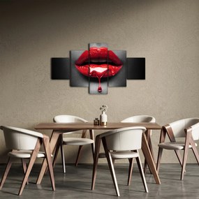 Obraz kobiecych ust (125x70 cm)