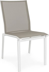 Zestaw 4 krzeseł ogrodowych z textilene i białego aluminium - ZARAGOZA