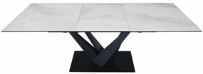 Stół rozkładany SORENTO CERAMIC 160(220)x90 biały/czarny mat SIGNAL