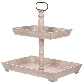 Dekoracyjny 2-piętrowy regał, drewniany, biały