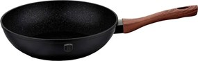 Granitowy wok z brązową rączką 28cm K3-G12