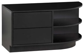 Czarna modułowa szafka pod TV z litego drewna sosnowego 78x40 cm Finca – WOOOD