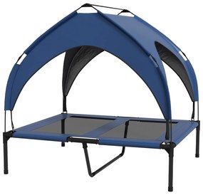 PawHut Legowisko dla Psa z Dachem, Oddychające, Wodoodporne, do 30 kg, 91 x 76 x 89 cm, Granatowy